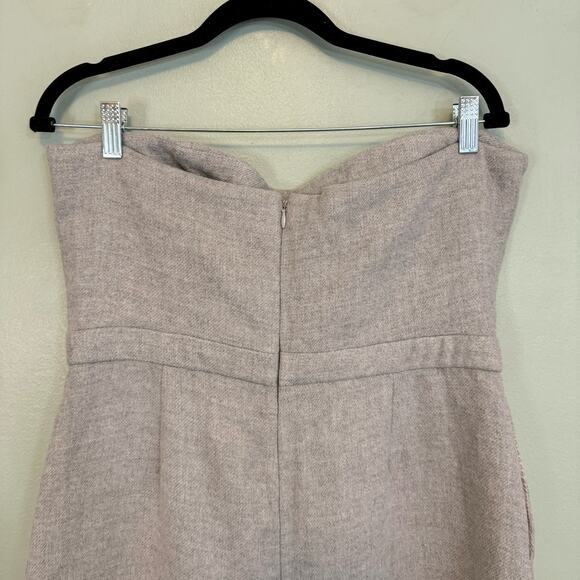 ASOS Jumpsuit Womens 12 Gray Cut Out Strapless Tube Wide Leg Flare Party NWT - Picture 6 of 11